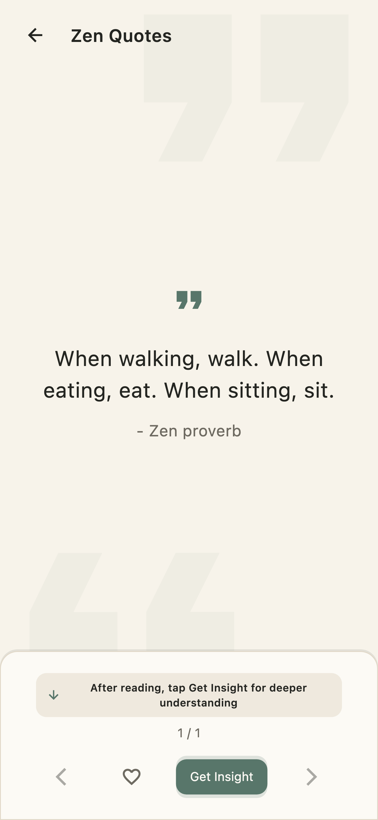 ZenDaily daily Zen quote with an option to open a modern reflection
