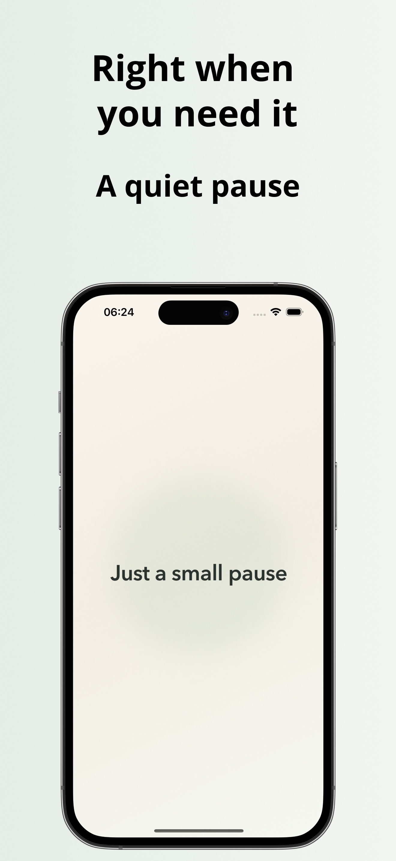 Mindfulness Bell screenshot showing a calm welcome screen